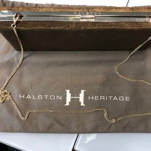 Halston Heritage Clutch with Strap- FLAT MINAUDIER